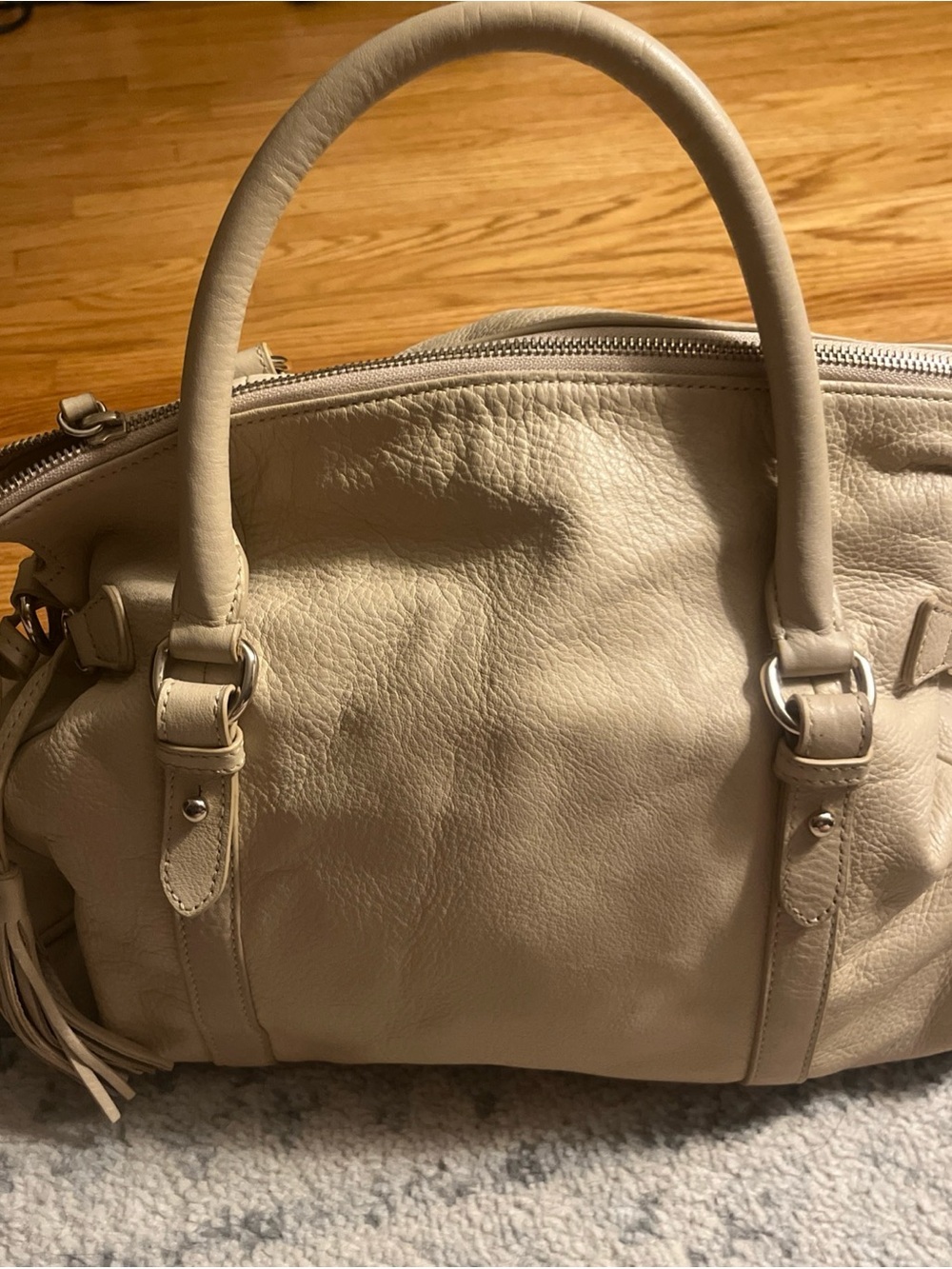 4 Leaf Clover Slouchy cream Soft Leather Shoulder Bag see discription
